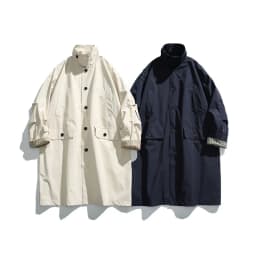 Cityboy Japanese Streetwear Vintage Outdoor Trenchcoat Men Loose Oversize Long Trench Coat Jacket Outerwear Autumn Clothing