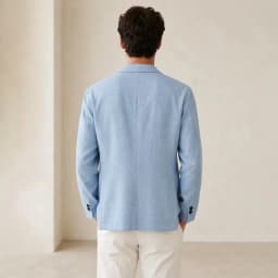 Mens Linen Blend Suit Jacket Lightweight Smart Casual Blazer Summer Sun Protection Outerwear Coat Wedding Prom Vacation Beach