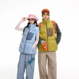Winter Outdoor Down Vest Men Women Stand Collar Warm Sleeveless Duck Down Jacket Cargo Vest Unisex Waistcoat