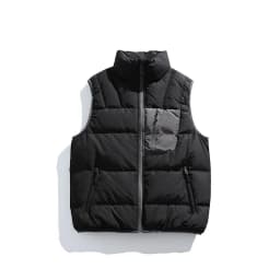 Winter Outdoor Down Vest Men Women Stand Collar Warm Sleeveless Duck Down Jacket Cargo Vest Unisex Waistcoat