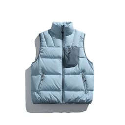 Winter Outdoor Down Vest Men Women Stand Collar Warm Sleeveless Duck Down Jacket Cargo Vest Unisex Waistcoat