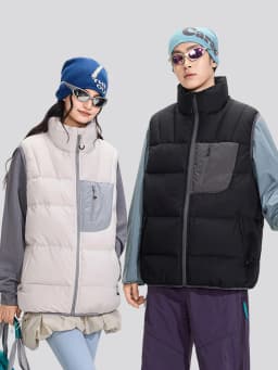 Winter Outdoor Down Vest Men Women Stand Collar Warm Sleeveless Duck Down Jacket Cargo Vest Unisex Waistcoat