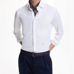 CH Men Solid Color Long Sleeve Dress Shirt Turn Down Collar Button Up Business Formal Shirts Mini Logo Office Daily Tops