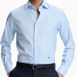 CH Men Solid Color Long Sleeve Dress Shirt Turn Down Collar Button Up Business Formal Shirts Mini Logo Office Daily Tops