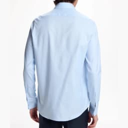 CH Men Solid Color Long Sleeve Dress Shirt Turn Down Collar Button Up Business Formal Shirts Mini Logo Office Daily Tops