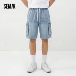 Semir Mens Denim Shorts 2026 Loose Workwear Style Lightweight Casual Outdoor Soft Daily Wear