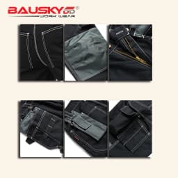 Bauskydd Working Clothes Men's Black Workwear Pants Multi Pockets Working Uniforms Pockets For Tools Fast Shipping