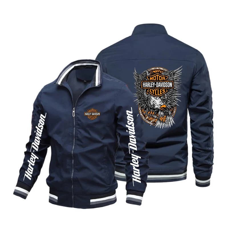 Harley Davidson Man Motorcycle Jacket Spring Autumn Outdoor Sports Lady Zipper Coat Fashion Printing Windproof Jacket