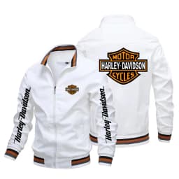 Harley Davidson Man Motorcycle Jacket Spring Autumn Outdoor Sports Lady Zipper Coat Fashion Printing Windproof Jacket