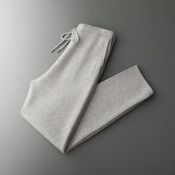Autumn Winter Thick Men's High Waist Small Foot Pants 100% Merino Wool Knitted Pants Casual Fashion Solid Color Warm Pants