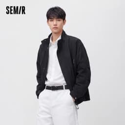 Semir Men Jacket Lightweight Utility Stand Collar Zip Outdoor Commuter Style Loose Autumn Outerwear Daily Wear 2026