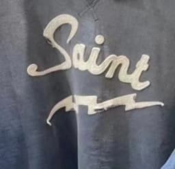 25SS SAINT Hoodies High Street Lightning Embroidered Logo Casual Wash Do Old Round-neck Sweatshirt for Men Women