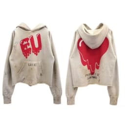 25SS SAINT Hoodies High Street Lightning Embroidered Logo Casual Wash Do Old Round-neck Sweatshirt for Men Women