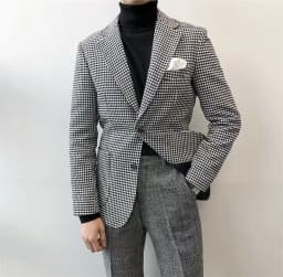 Slim Fit Casual Men's Blazer Houndstooth Fashion Style Business Man Suit Jacket Notch Lapel 1 Pc Check Wedding Coat for Prom