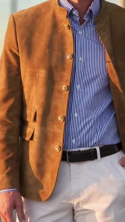Blazer Men's Fashion Gentleman Business Retro Suede Versatile and Trendy Wedding Professional Casual Performance Host Blazer