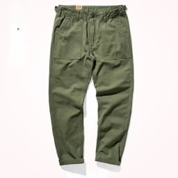 Amy Khaki n casual vintage cargo pants men's straight-leg casual pants cotton fishbone woven awl pants