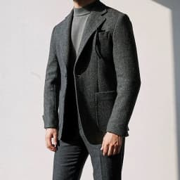 Autumn and Winter British Retro Wool Herringbone Men's Suit Jacket European and American Thick Tweed Woolen Coat