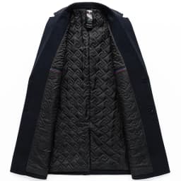BROWON Brand 2026 Winter Elegant Woolen Coat Man Thicken Navy Color Smart Casual Outdoor Long Overcoat for Men Wollmantel