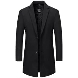 BROWON Brand 2026 Winter Elegant Woolen Coat Man Thicken Navy Color Smart Casual Outdoor Long Overcoat for Men Wollmantel