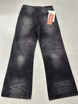 Men's Single Breasted Design Retro Black Gray Jeans Wide-leg Denim Trousers Boys Bottom High Waist Sweatpants Male Casual Pants