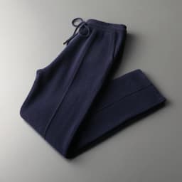 Autumn Winter 100% merino Wool Men's Wool Pants Thickened Knitted Long Pants Slim Fitting Solid Color Warm Flat Corner Pants