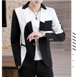 Fashion Splicing Men Blazers Slim Fit Business Casual Suit Jacket Handsome Wedding Groom Social Dress Coat Costume Homme 2022