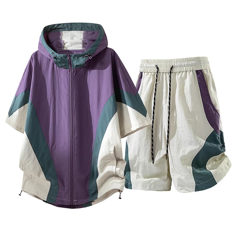 Summer Style Quick-Drying Shirt and Shorts Set for Men Sun Protection Clothing with UV Protection for Outdoor Use Two-Piece Set