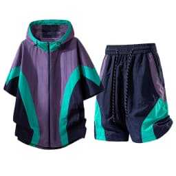 Summer Style Quick-Drying Shirt and Shorts Set for Men Sun Protection Clothing with UV Protection for Outdoor Use Two-Piece Set