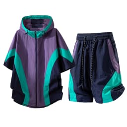 Summer Style Quick-Drying Shirt and Shorts Set for Men Sun Protection Clothing with UV Protection for Outdoor Use Two-Piece Set