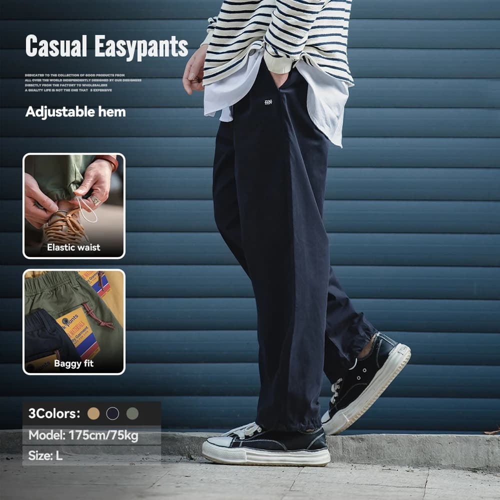 Maden Work Attire Retro Loose Casual Pants Spring And Autumn Green Elastic Leggings Long Pants For Men