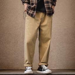 Maden Work Attire Retro Loose Casual Pants Spring And Autumn Green Elastic Leggings Long Pants For Men