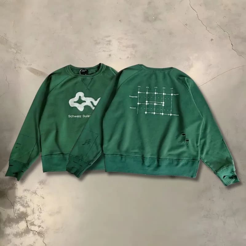 2026erd Pullovers High Street Washed Green Fit Hip Hop Men Women Hoodies Clothing Streetwear