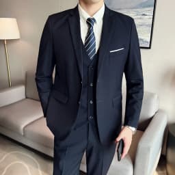 Men's High-Quality 3-Piece Business Casual Wedding Suit Vest Trousers Set Handsome Fashion Banquet Clothing S-6XL