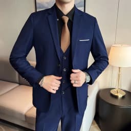 Men's High-Quality 3-Piece Business Casual Wedding Suit Vest Trousers Set Handsome Fashion Banquet Clothing S-6XL