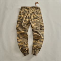 Autumn New American Retro Comfortable Camouflage Stretch Cargo Pants Men's Fashion Loose Multi-pocket Straight Casual Trousers