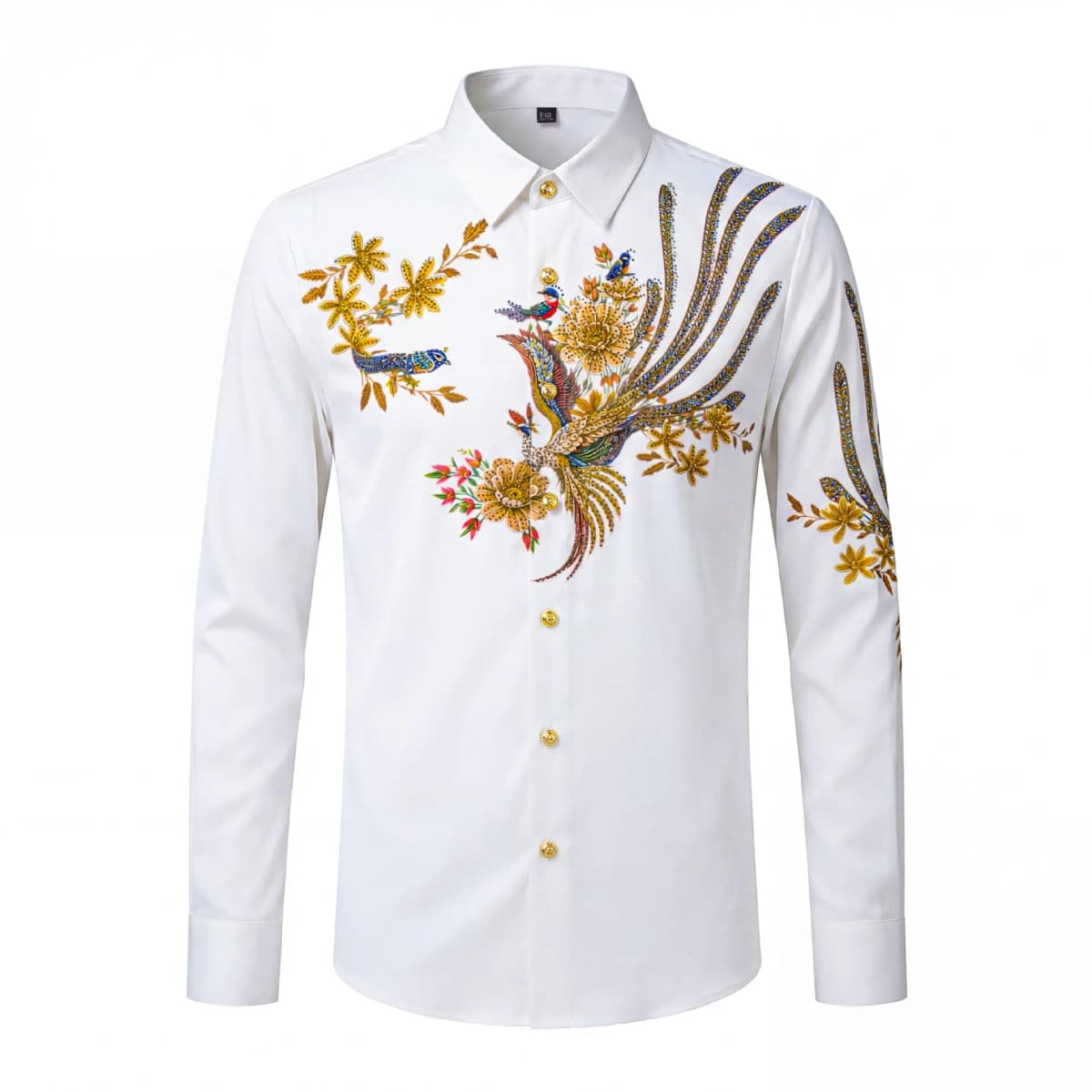 Chinese Style Men's Rhinestone Shirt Luxury Casual Business Formal Shirts Social Banquet Party Stage Performance Shirt M-5XL