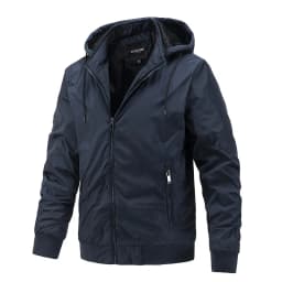 Autumn Mens Hooded Jacket Casual Thin Cotton-padded Windproof Sport Clothes for Men Removable Cap Outdoor Hoodies Coats