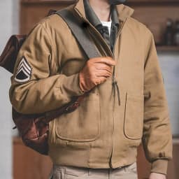 Maden Men's Vintage M1942 Tank Jackets Lightweight and Thicker Versions Khaki Coat Zippered Tapered Hem Outwear for Men