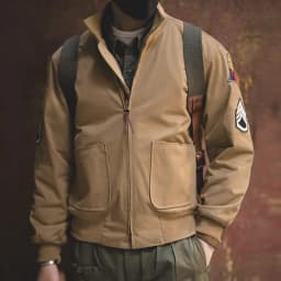 Maden Men's Vintage M1942 Tank Jackets Lightweight and Thicker Versions Khaki Coat Zippered Tapered Hem Outwear for Men