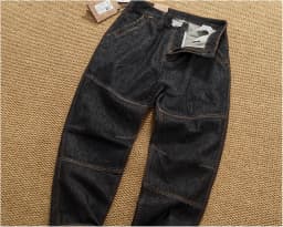 2025 Autumn New American Retro Heavyweight 3D cutting High-end Comfort Denim Men's Fashion Washed Straight Casual Tapered Jeans