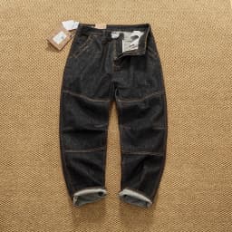2025 Autumn New American Retro Heavyweight 3D cutting High-end Comfort Denim Men's Fashion Washed Straight Casual Tapered Jeans