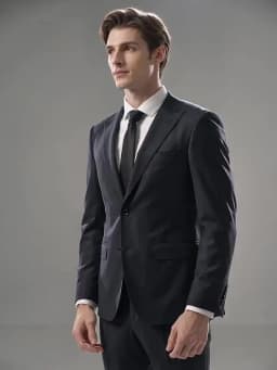 Navy Blue Pinstripe Double-Breasted Suit For Men Wedding - Formal Groom Suit Set With Classic Jacket And Pants Wedding Suits