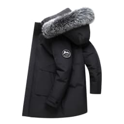 2025 winter new down jacket hooded jacket for couples, fashionable and casual, loose and versatile top, mid to long men's style