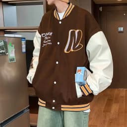 Embroidery Baseball Uniform Man Casual Jackets New Autumn Splicing Trendy Jacket Fashion High Street Outerwear Loose Clothes