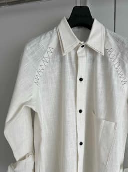 TOP-YAMAMOTO original Design 24SS LOOK29 mid-length irregular stitching design shirt