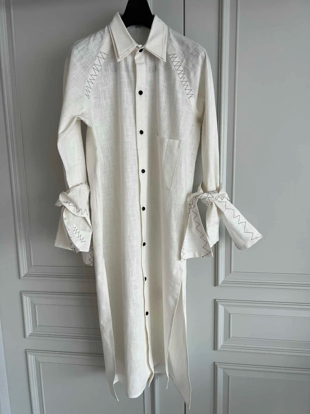 TOP-YAMAMOTO original Design 24SS LOOK29 mid-length irregular stitching design shirt