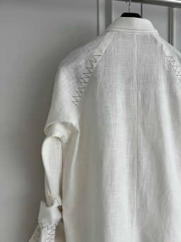 TOP-YAMAMOTO original Design 24SS LOOK29 mid-length irregular stitching design shirt