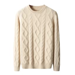 Three Heavy Thick Sweaters Men's Round Neck Pullover Sweater Youth Loose Twisted Cashmere Bottoming Knitting Fir