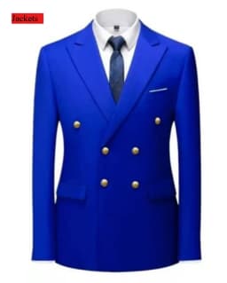 Men Double Breasted Suit Black Slim Fit High Quality Wedding Costume Party Prom Gold Button Male Suits