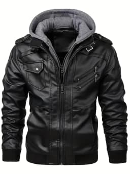 Motorcycle Leather Jackets Man Casual Fashion Motorcycle Coat Slim Fit Lapel PU Jackets Autumn Anti-wind Leather Coat Male